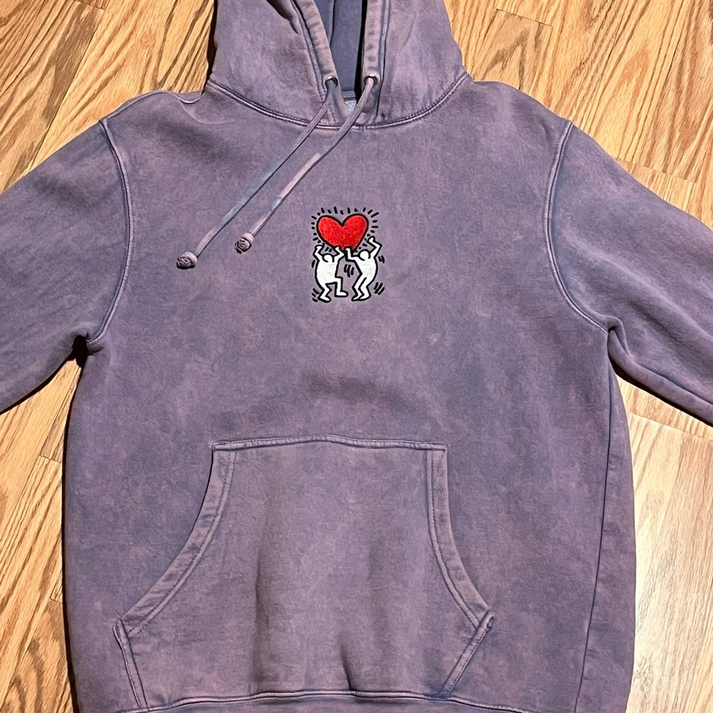 Keith Haring Purple acid wash Hoodie